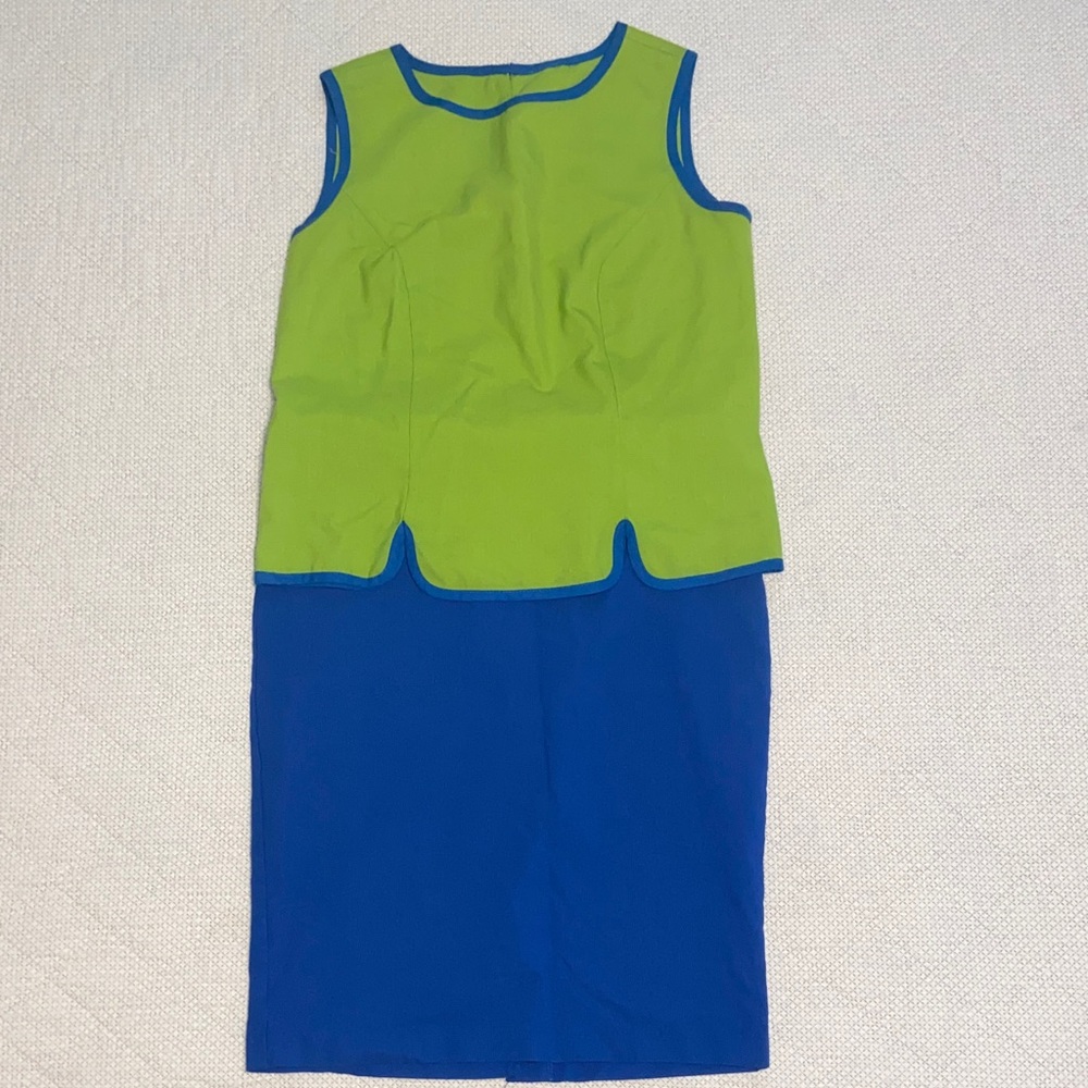Green and Blue Sleeveless Dress